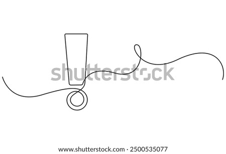 Exclamation point. One line continuous exclamation point. Line art, Continuous one line drawing of Exclamation mark vector illustration