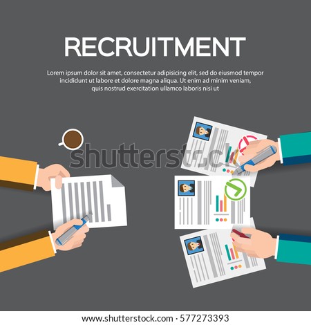 human resource or HR management infographics element and background. recruitment process. Can be used for statistic , business data, web design, info chart, brochure template. vector illustration