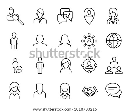 Simple collection of social media related line icons. Thin line vector set of signs for infographic, logo, app development and website design. Premium symbols isolated on a white background.