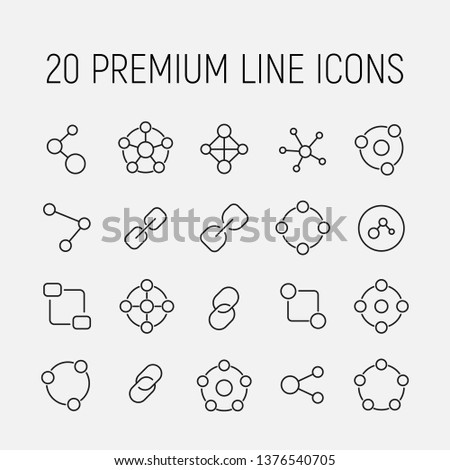 Connection related vector icon set. Well-crafted sign in thin line style with editable stroke. Vector symbols isolated on a white background. Simple pictograms