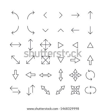 Premium set of arrow line icons. Web symbols for web sites and mobile app. Modern vector symbols, isolated on a white background. Simple thin line signs.