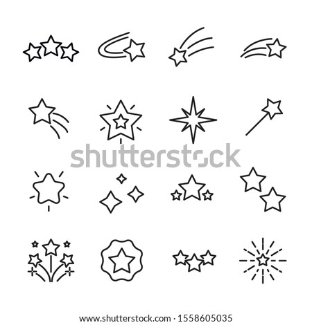 Set of star related vector line icons. Premium linear symbols pack. Vector illustration isolated on a white background. Web symbols for web sites and mobile app. Trendy design. 