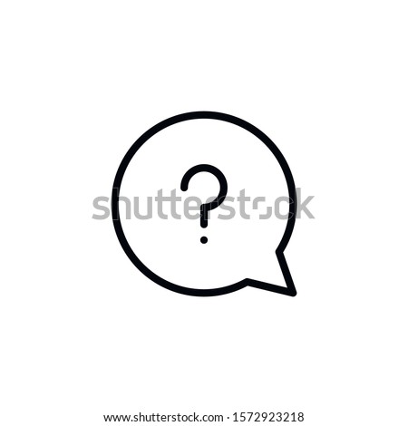 Simple question line icon. Stroke pictogram. Vector illustration isolated on a white background. Premium quality symbol. Vector sign for mobile app and web sites.