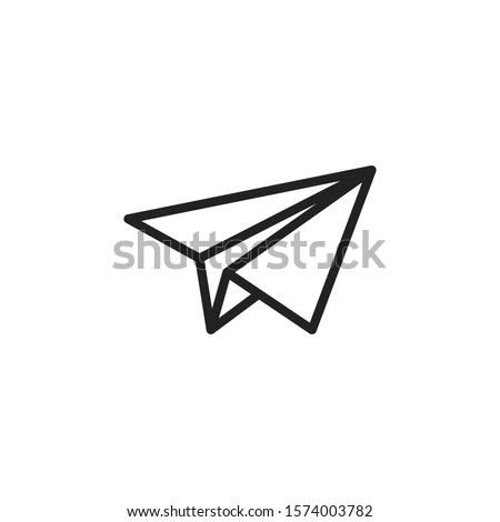 Simple paper plane line icon. Stroke pictogram. Vector illustration isolated on a white background. Premium quality symbol. Vector sign for mobile app and web sites.