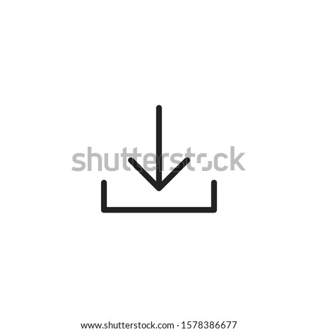 Simple download line icon. Stroke pictogram. Vector illustration isolated on a white background. Premium quality symbol. Vector sign for mobile app and web sites.
