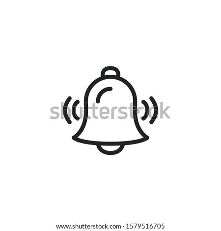 Simple bell line icon. Stroke pictogram. Vector illustration isolated on a white background. Premium quality symbol. Vector sign for mobile app and web sites.