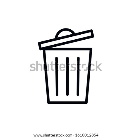 Simple trash can line icon. Stroke pictogram. Vector illustration isolated on a white background. Premium quality symbol. Vector sign for mobile app and web sites.