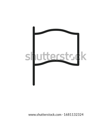 Simple flag line icon. Stroke pictogram. Vector illustration isolated on a white background. Premium quality symbol. Vector sign for mobile app and web sites.