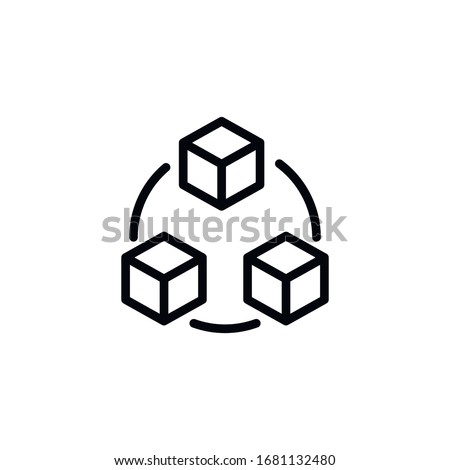 Simple blockchain line icon. Stroke pictogram. Vector illustration isolated on a white background. Premium quality symbol. Vector sign for mobile app and web sites.