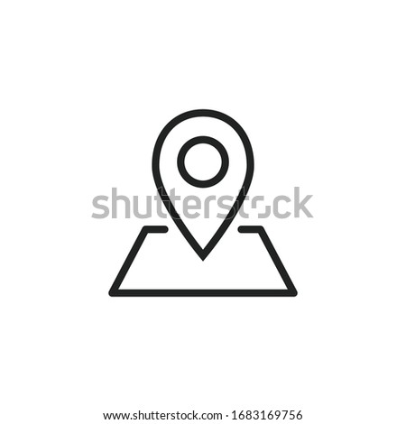 Simple map pin line icon. Stroke pictogram. Vector illustration isolated on a white background. Premium quality symbol. Vector sign for mobile app and web sites.