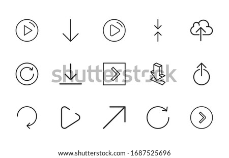 Simple set of arrow icons in trendy line style. Modern vector symbols, isolated on a white background. Linear pictogram pack. Line icons collection for web apps and mobile concept.
