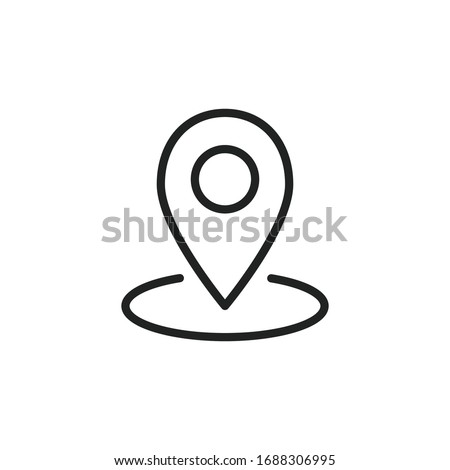 Simple map pin line icon. Stroke pictogram. Vector illustration isolated on a white background. Premium quality symbol. Vector sign for mobile app and web sites.
