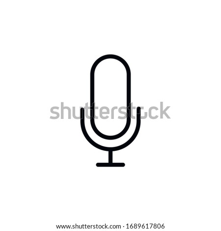 Simple microphone line icon. Stroke pictogram. Vector illustration isolated on a white background. Premium quality symbol. Vector sign for mobile app and web sites.