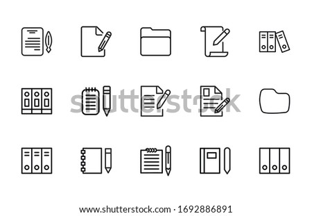 Simple set of Files modern thin line icons. Trendy design. Pack of stroke icons. Vector illustration isolated on a white background. Premium quality symbols.

