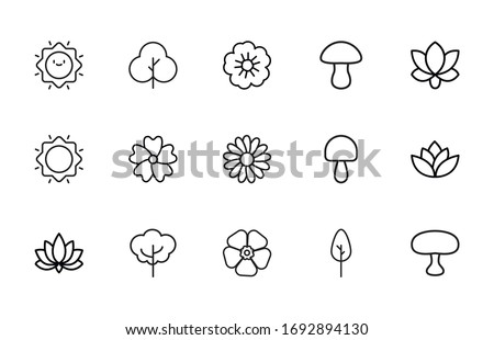 spring line icons set. Stroke vector elements for trendy design. Simple pictograms for mobile concept and web apps. Vector line icons isolated on a white background. 