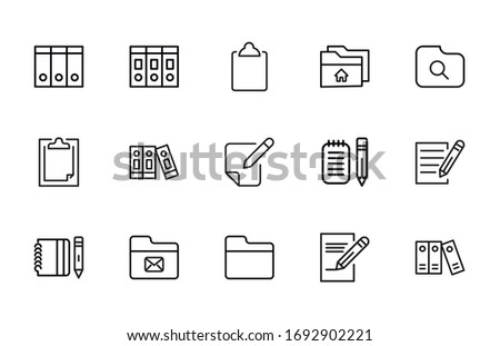 Simple set of Files modern thin line icons. Trendy design. Pack of stroke icons. Vector illustration isolated on a white background. Premium quality symbols.
