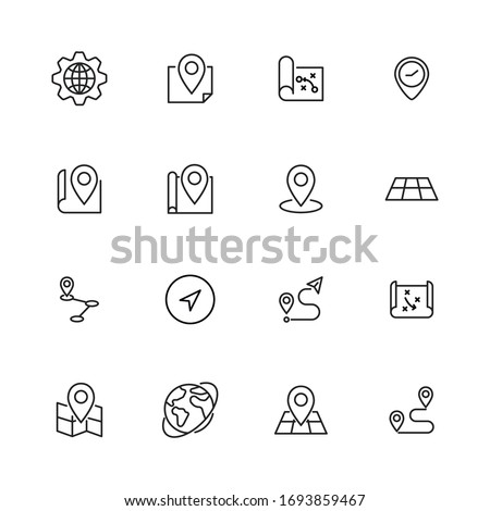 Icon set of geography. Editable vector pictograms isolated on a white background. Trendy outline symbols for mobile apps and website design. Premium pack of icons in trendy line style.
