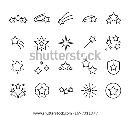 Simple set of star icons in trendy line style. Modern vector symbols, isolated on a white background. Linear pictogram pack. Line icons collection for web apps and mobile concept.