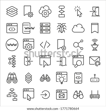 Modern thin line icons set of web. Premium quality symbols. Simple pictograms for web sites and mobile app. Vector line icons isolated on a white background.