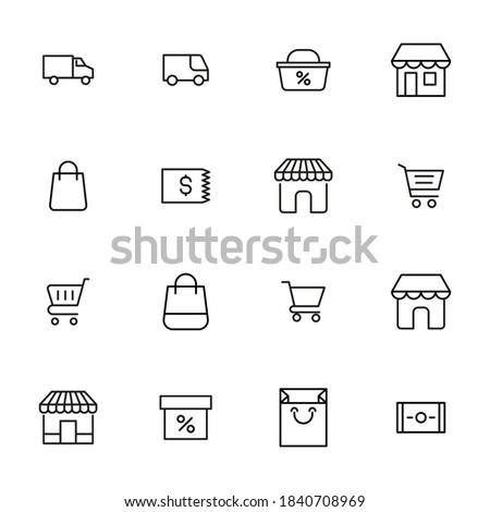 Premium set of shopping line icons. Simple pictograms pack. Stroke vector illustration on a white background. Modern outline style icons collection.