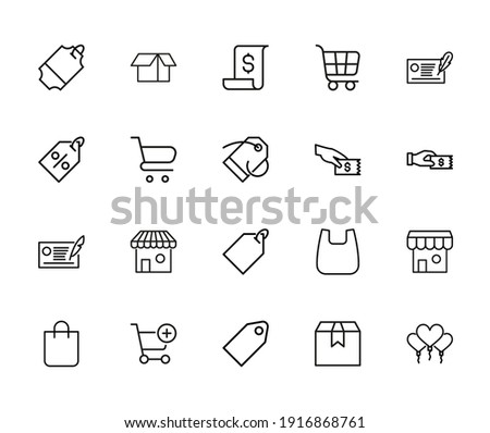 Icon set of Black Friday. Editable vector pictograms isolated on a white background. Trendy outline symbols for mobile apps and website design. Premium pack of icons in trendy line style.