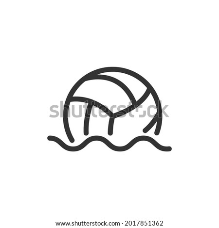 Premium water polo line icon for app, web and UI. Vector stroke sign isolated on a white background. Outline icon of water polo in trendy style.