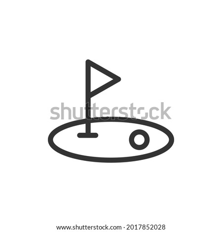 Golf line icon, sign or symbol. Premium pictogram in trendy outline style. Golf pixel perfect vector icon isolated on a white background. 