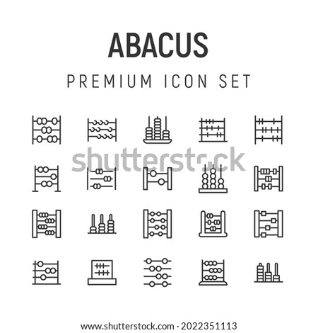 Premium pack of abacus line icons. Stroke pictograms or objects perfect for web, apps and UI. Set of 20 abacus outline signs.