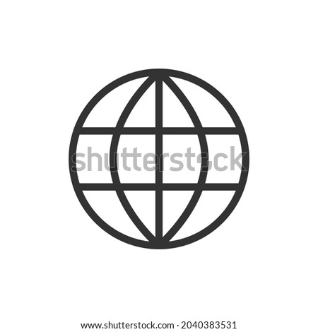 Premium globe line icon for app, web and UI. Vector stroke sign isolated on a white background. Outline icon of globe in trendy style.