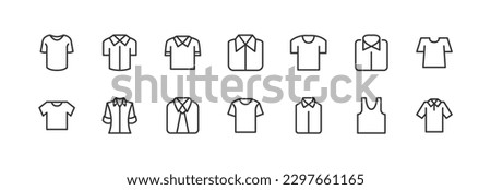 Premium set of shirt line icons. Simple pictograms pack. Stroke vector illustration on a white background. Modern outline style icons collection.