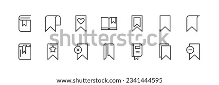 Premium set of bookmark line icons. Simple pictograms pack. Stroke vector illustration on a white background. Modern outline style icons collection.
