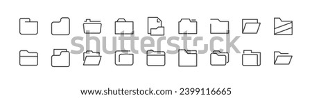 Premium set of folder line icons. Simple pictograms pack. Stroke vector illustration on a white background. Modern outline style icons collection.