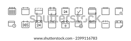 Line stroke set of date icons. Premium symbols for your design. Editable vector objects isolated on a white background