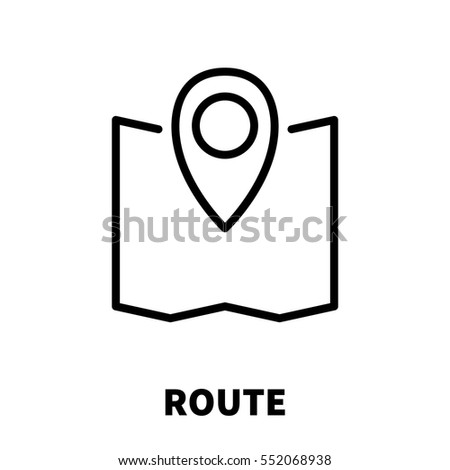 Route icon or logo in modern line style. High quality black outline pictogram for web site design and mobile apps. Vector illustration on a white background.