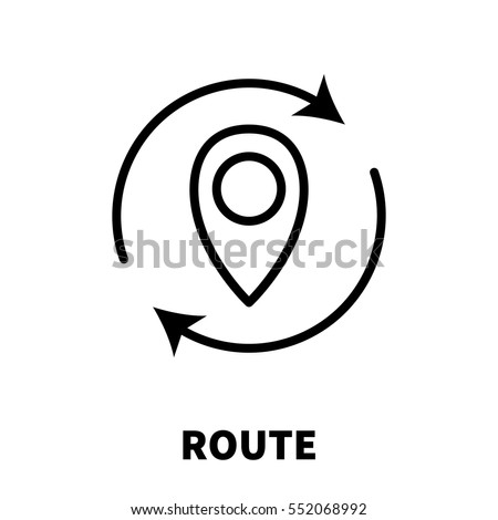 Route icon or logo in modern line style. High quality black outline pictogram for web site design and mobile apps. Vector illustration on a white background.