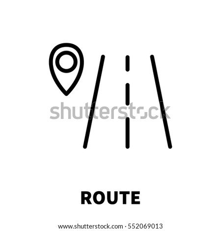 Route icon or logo in modern line style. High quality black outline pictogram for web site design and mobile apps. Vector illustration on a white background.