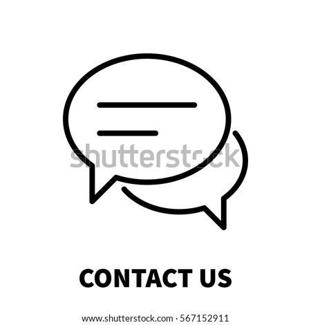 Contact us icon or logo in modern line style. High quality black outline pictogram for web site design and mobile apps. Vector illustration on a white background. 商業照片 © 