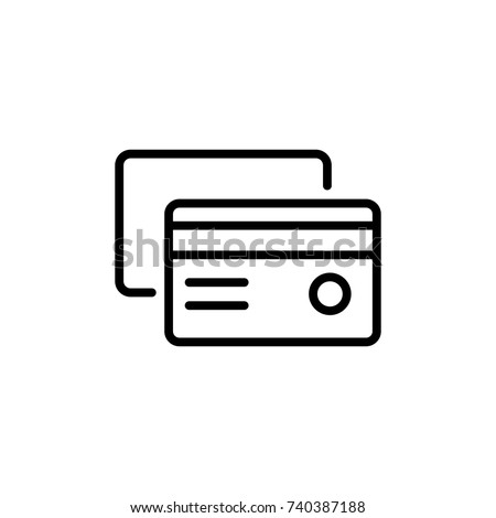 Premium credit card icon or logo in line style. High quality sign and symbol on a white background. Vector outline pictogram for infographic, web design and app development.