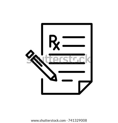 Modern prescription line icon. Premium pictogram isolated on a white background. Vector illustration. Stroke high quality symbol. Prescription icon in modern line style.