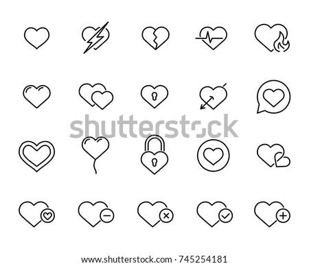 Premium set of heart line icons. Simple pictograms pack. Stroke vector illustration on a white background. Modern outline style icons collection. 