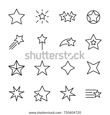 Premium set of star line icons. Simple pictograms pack. Stroke vector illustration on a white background. Modern outline style icons collection. 