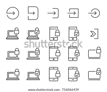 Simple set of login related outline icons. Elements for mobile concept and web apps. Thin line vector icons for website design and development, app development. Premium pack.