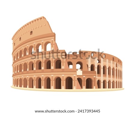Roman Colosseum Vector Illustration. Rome Italy International Architecture landmarks design