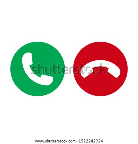 Phone vector icon. Accept and Decline symbol. Handset icon