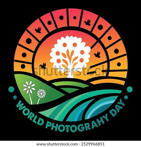 World Photography Day T Shirt logo design