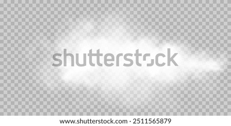 Fog or smoke isolated transparent special effect. White vector cloudiness, mist or smog background. Vector illustration	