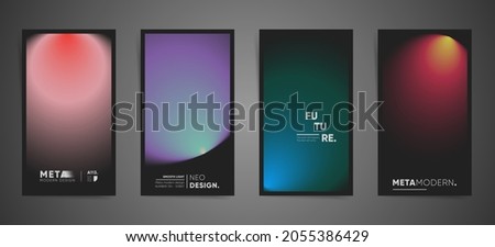 Abstract blurred vertical stories, gradient cover template design set for poster, social media post and stories banners. Smooth circular gradient fashion post. Vector aesthetics premium duotone set.