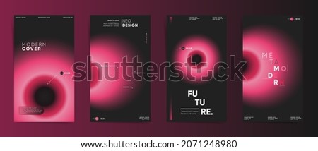 Modern gradient story template for social media post. Gradient cover template design set for poster, social media post and stories banners. Circular futuristic gradient post frame. Vector story set.