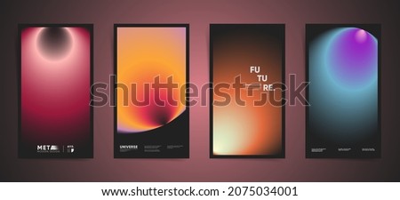 Abstract blurred black gradient cover template design for stories, vertical posters, social media posts and story banners. Smooth circular creative gradient. Vector aesthetic modern premium color set.