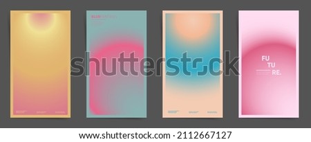 Social media story post template with modern circular gradient. Gradient stories template design set for poster, social media post and promo banners. Futuristic space gradient post frame. Vector.